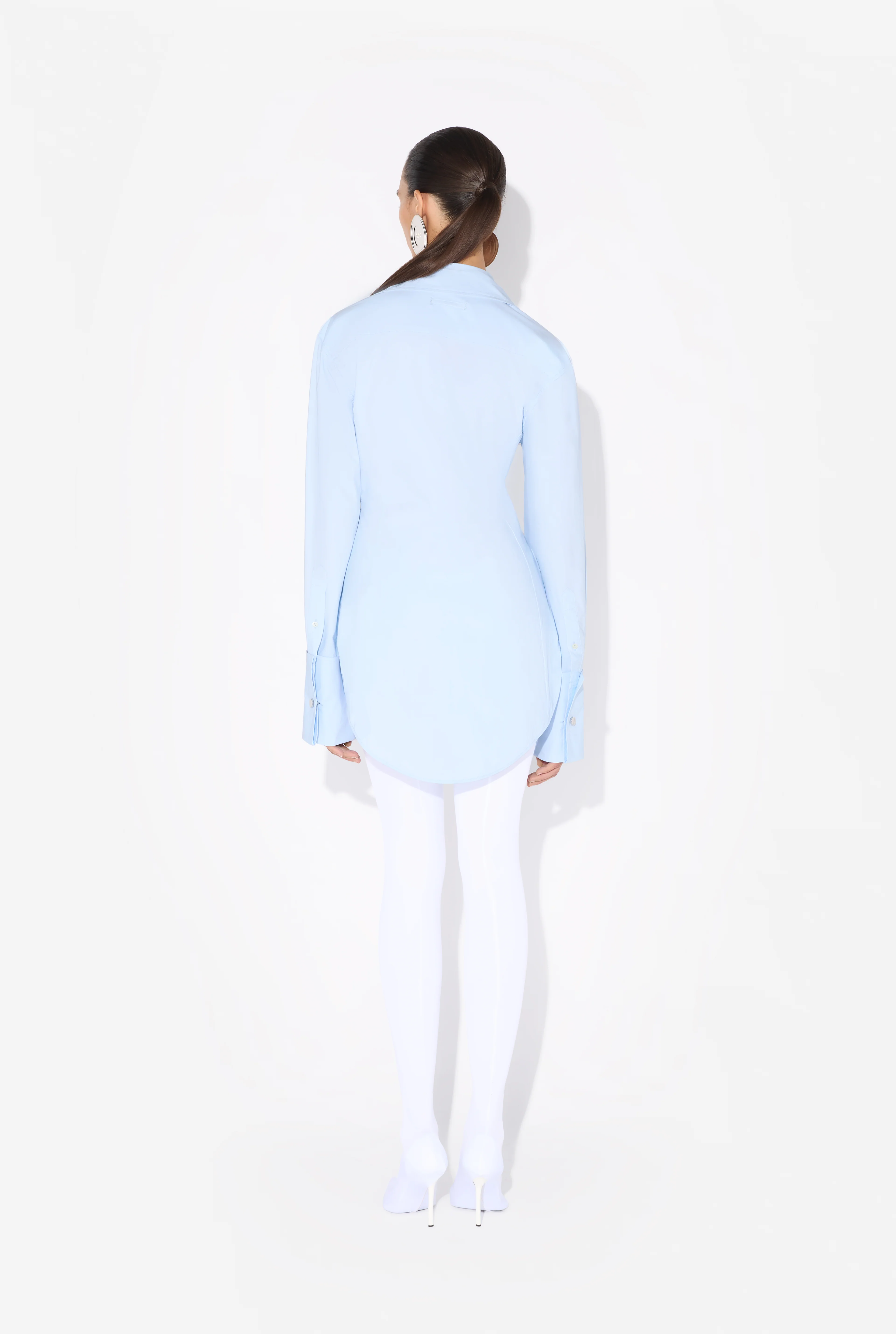 jpg underboob shirt woman light blue - JEAN PAUL GAULTIER